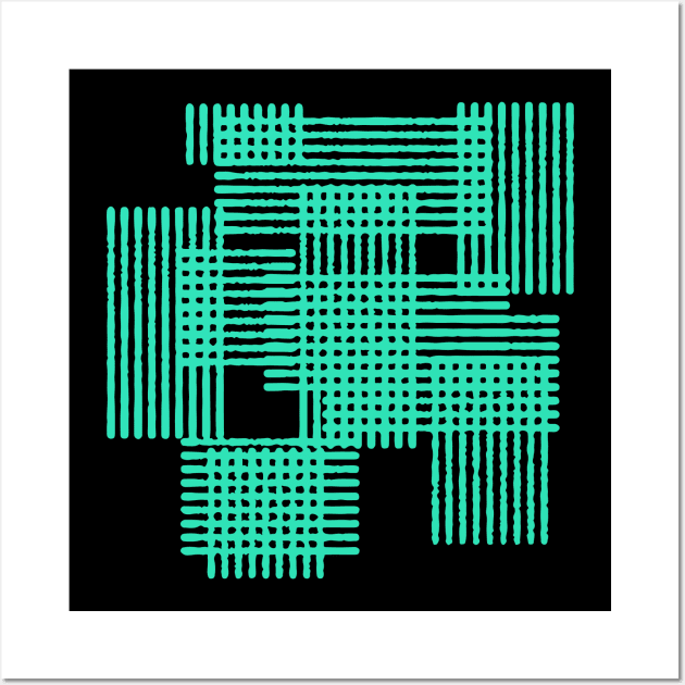 abstract geometric ornament, lines, stripes, grid, lattice. Wall Art by SwetlanaArt